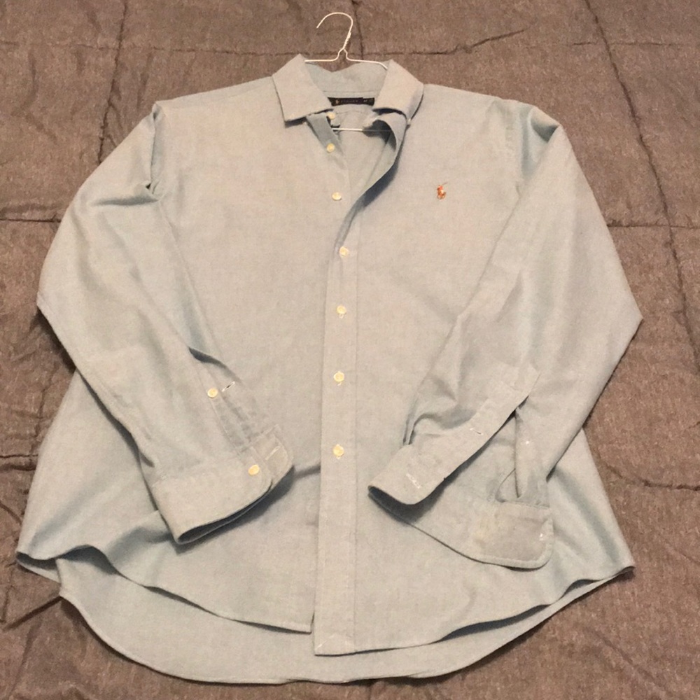 Mens button up long sleeve polo shirt